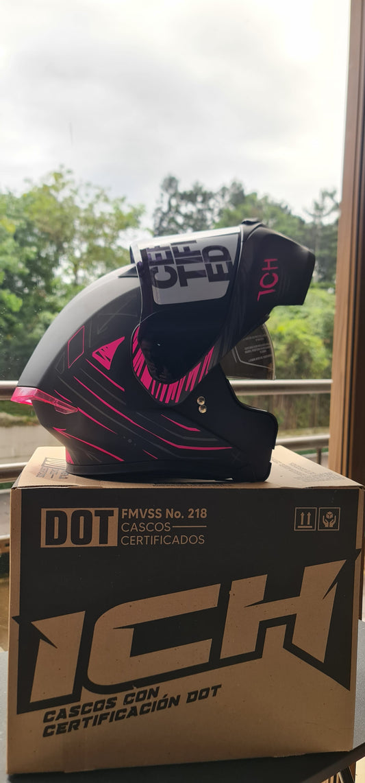 Casco Abatible ICH 3120 — Fucsia Reik