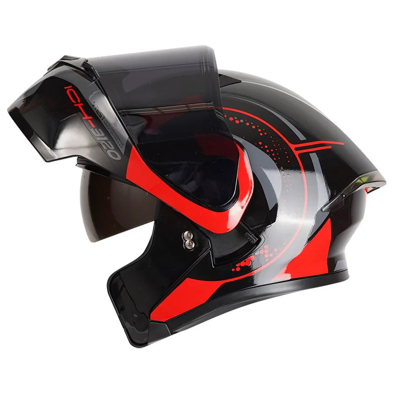 Casco Abatible ICH 3120 — Rojo Full Shine