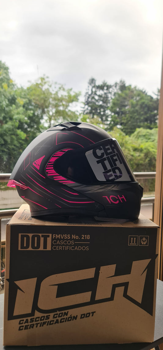 Casco Abatible ICH 3120 — Fucsia Reik