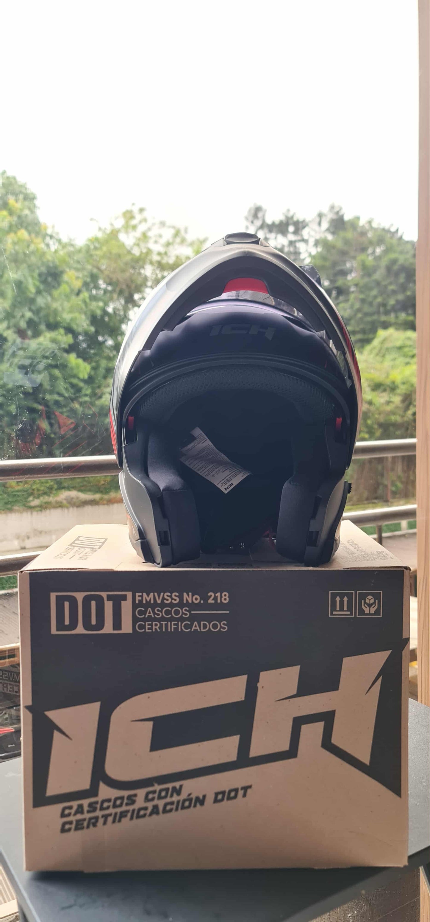 Casco Abatible ICH 3120 — Rojo Full Shine