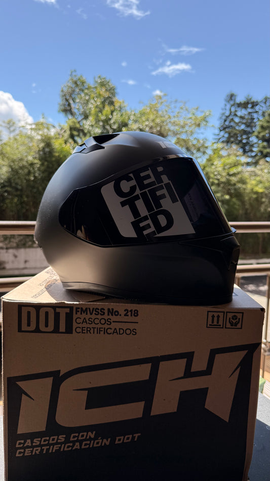 Casco Integral ICH 503 Negro Mate con Visor de Humo – Certificación DOT