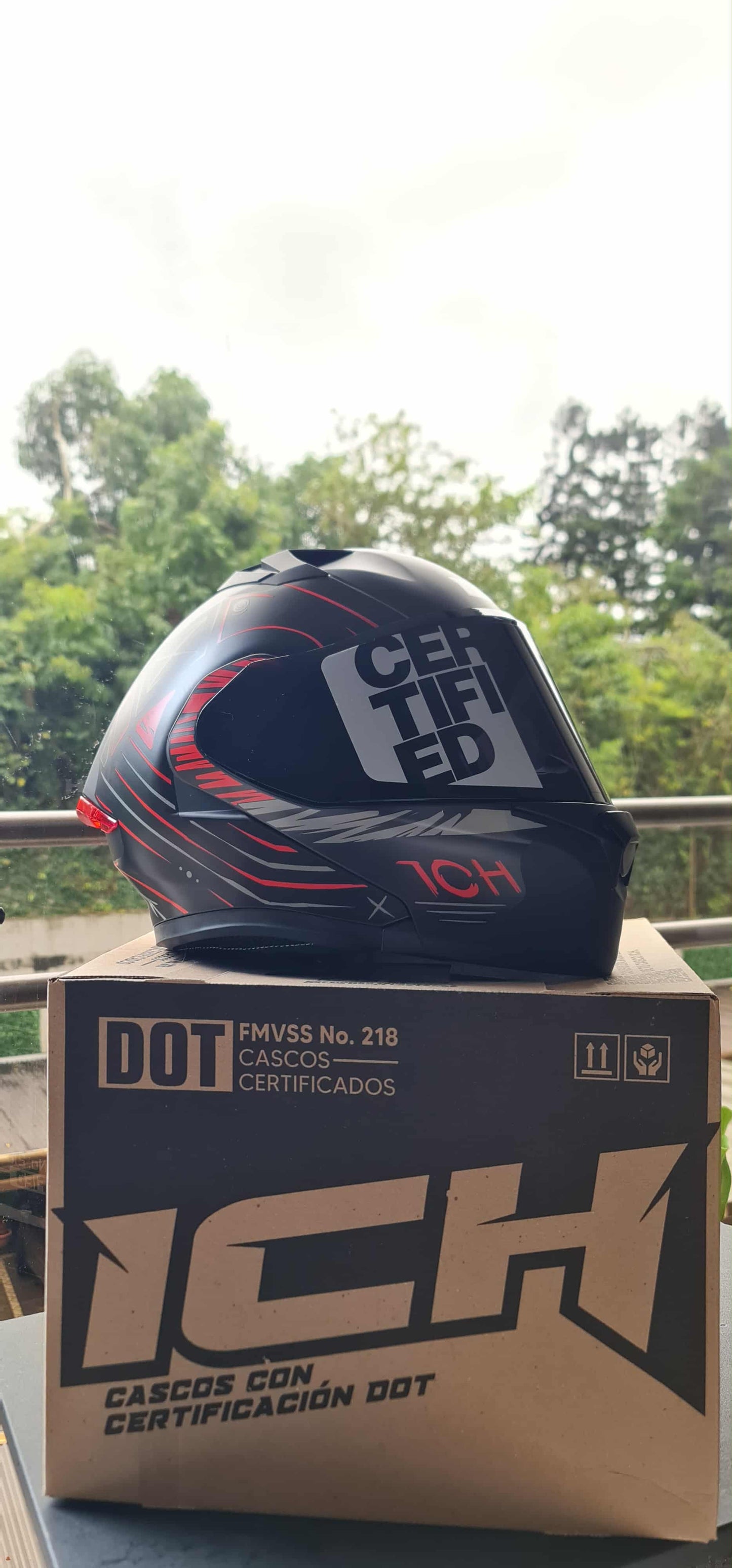 Casco Abatible ICH 3120 — Rojo Full Shine